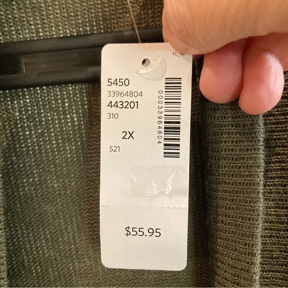 IN EVERY STORY Sz 2X Slinky Open  Front Ribbed Front Long Line Cardigan NEW - Picture 4 of 8